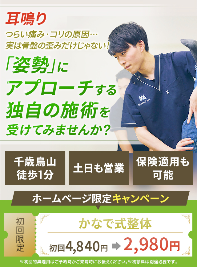 耳鳴り つらい痛み・コリの原因…実は骨盤の歪みだけじゃない!「姿勢」にアプローチする独自の施術を受けてみませんか?